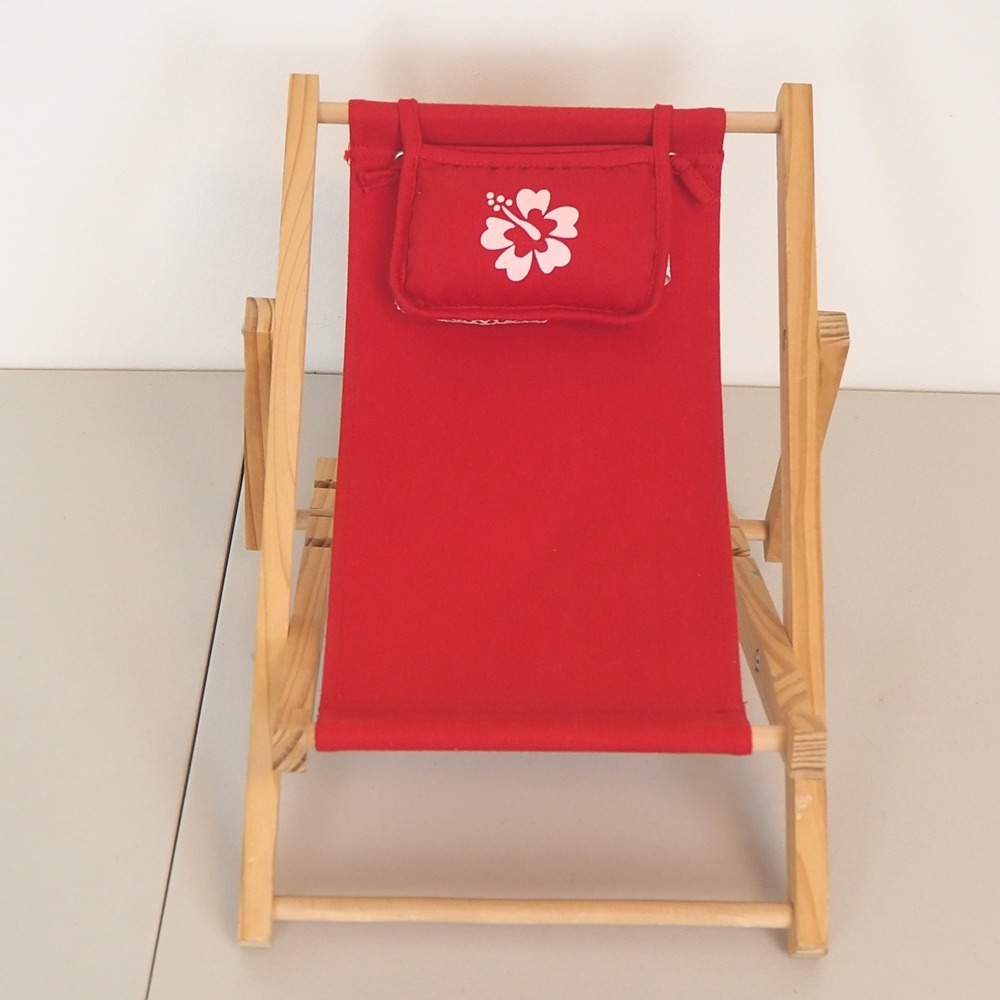 Build-A-Bear Workshop Red Canvas Beach Chair Stuffed‎ Animal Lounge Chair